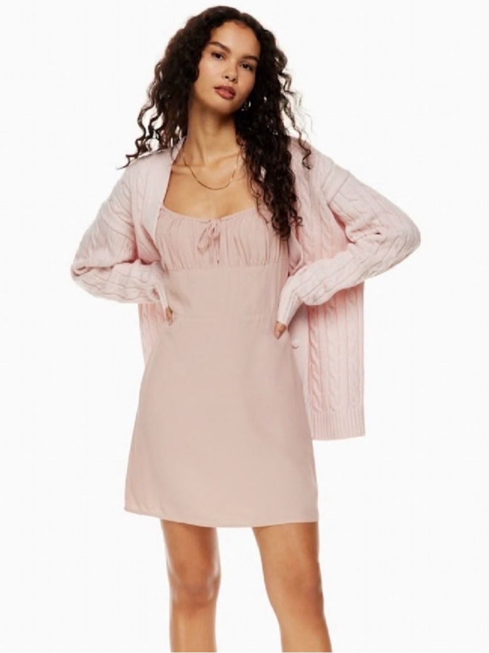 Aritzia Sunday Best Delilah dress blush pink size large item 85159